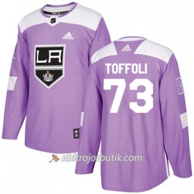 Män Ishockey Los Angeles Kings Tröja Tyler Toffoli 73 Adidas 2017-2018 Lila Fights Cancer Practice Authentic